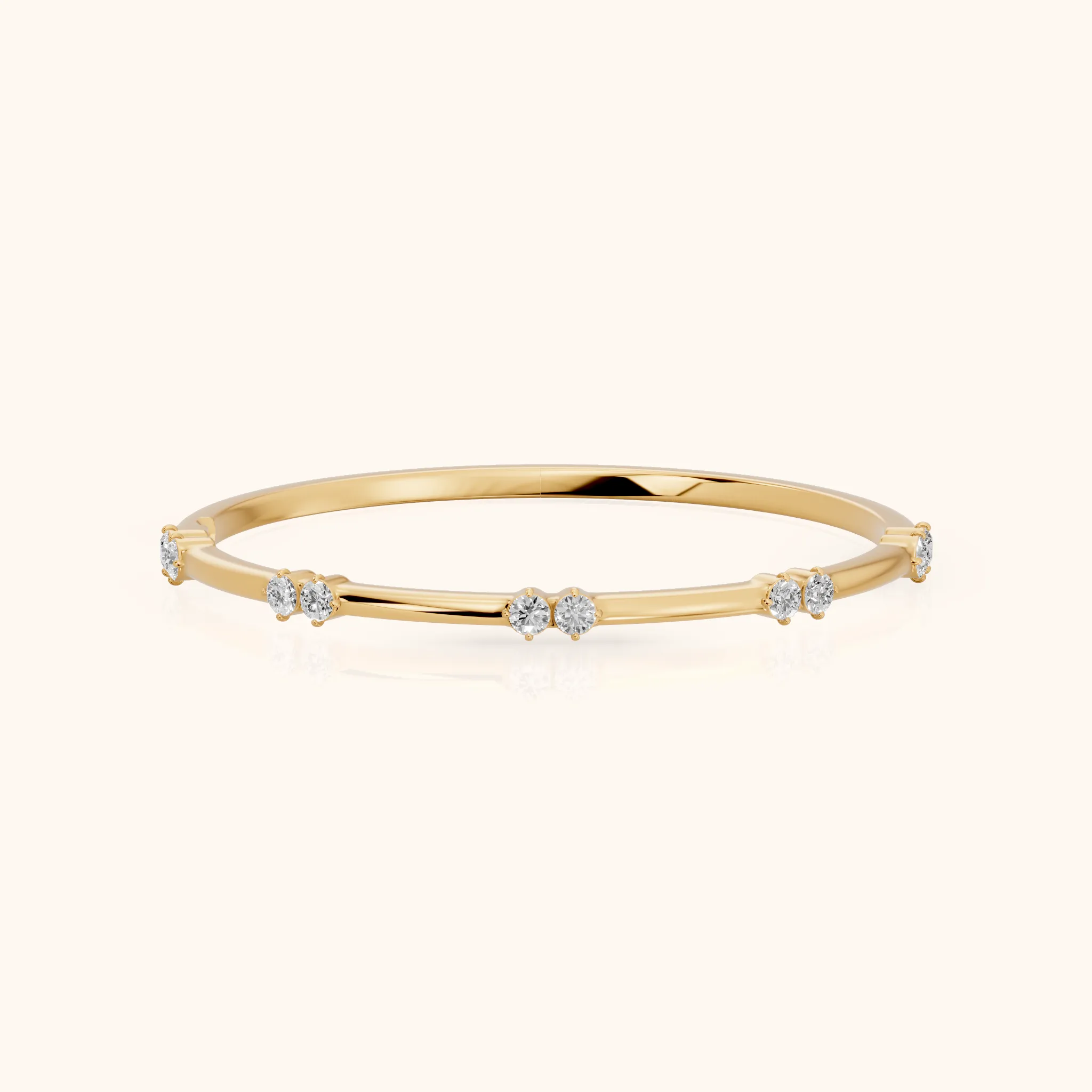 Penelope Claw Prong Round Diamond Wedding Band in Yellow Gold — view 1