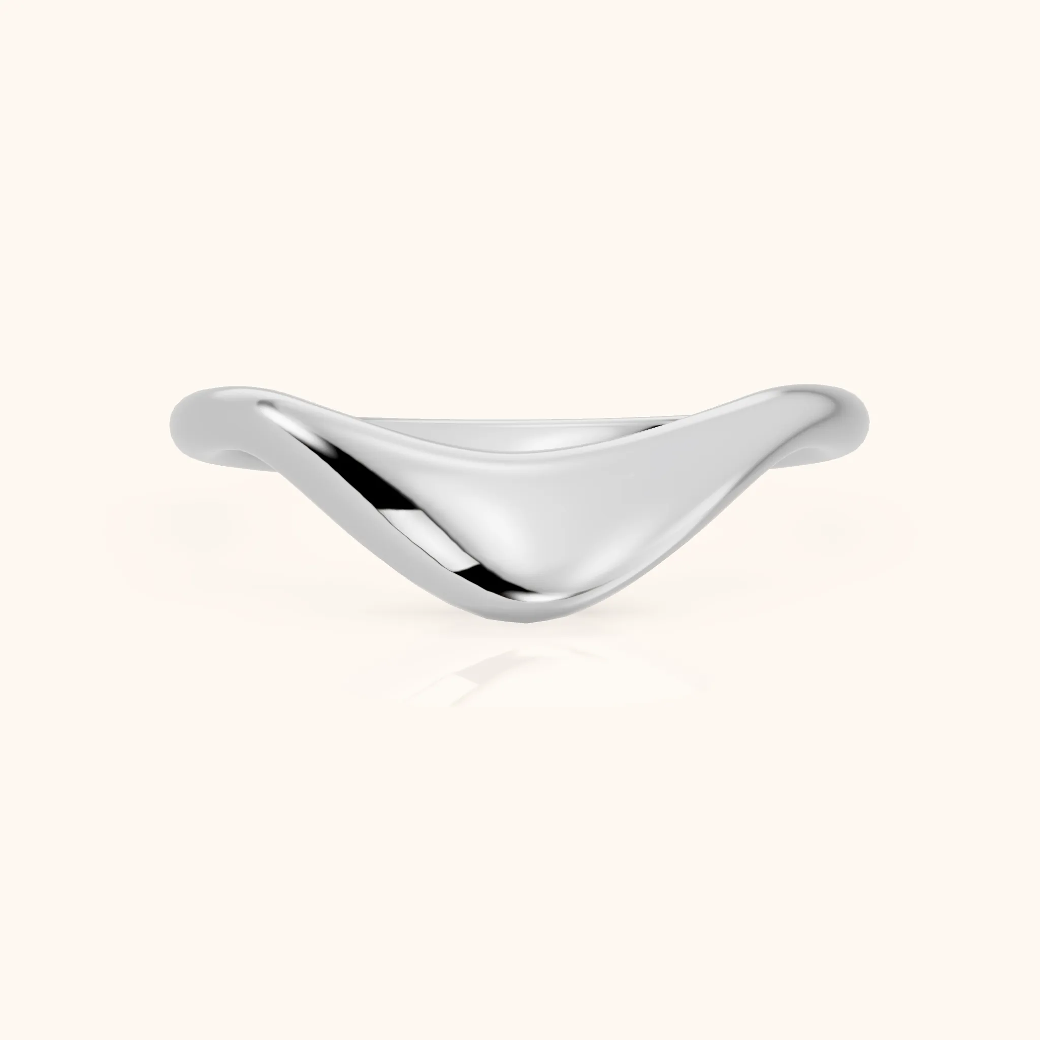 Kavya Curved Contour Wedding Band in Silver — view 1