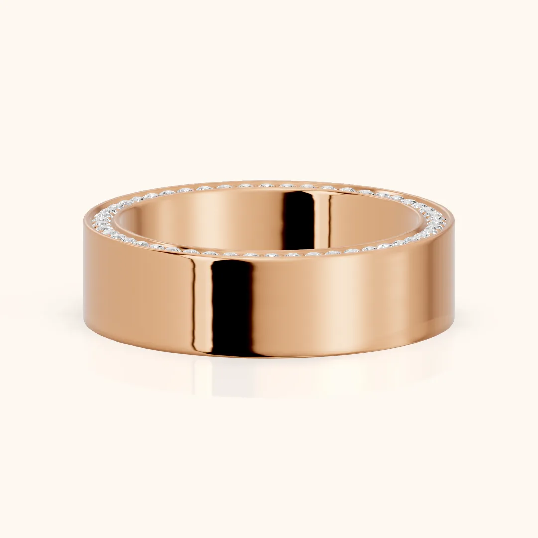 Raya Micropavé Round Diamond Eternity Band in Rose Gold — view 2