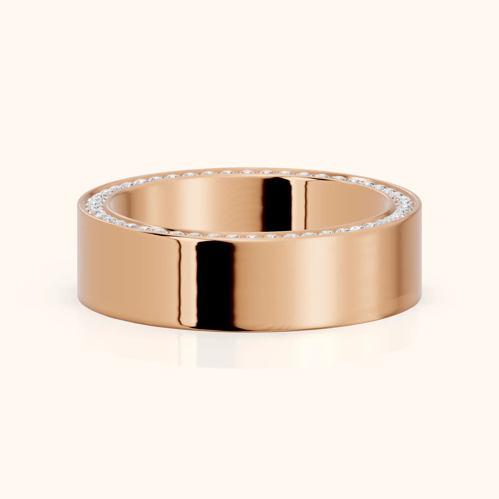 Raya Micropavé Round Diamond Eternity Band in Rose Gold — view 1