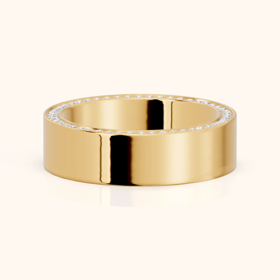 Raya Micropavé Round Diamond Eternity Band in Yellow Gold — view 2