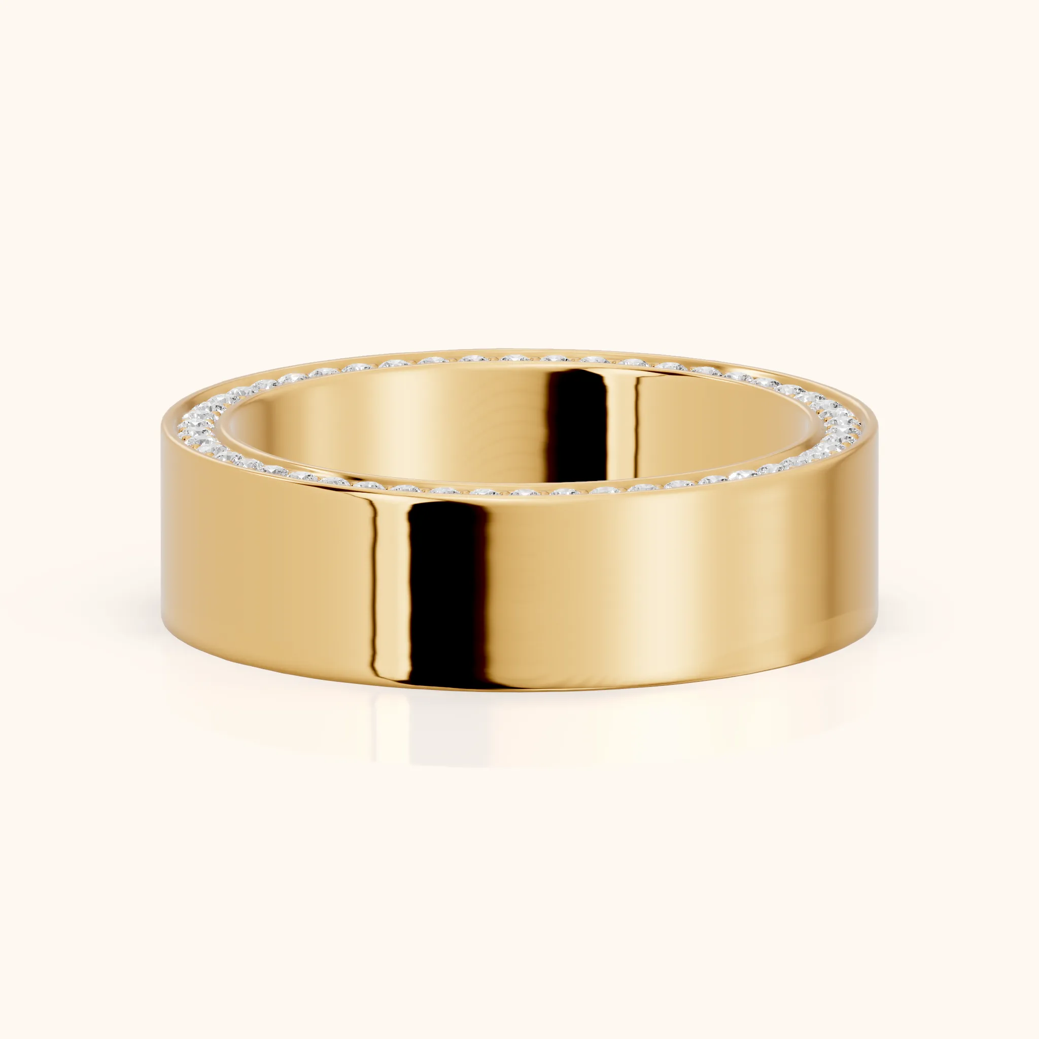 Raya Micropavé Round Diamond Eternity Band in Yellow Gold — view 1