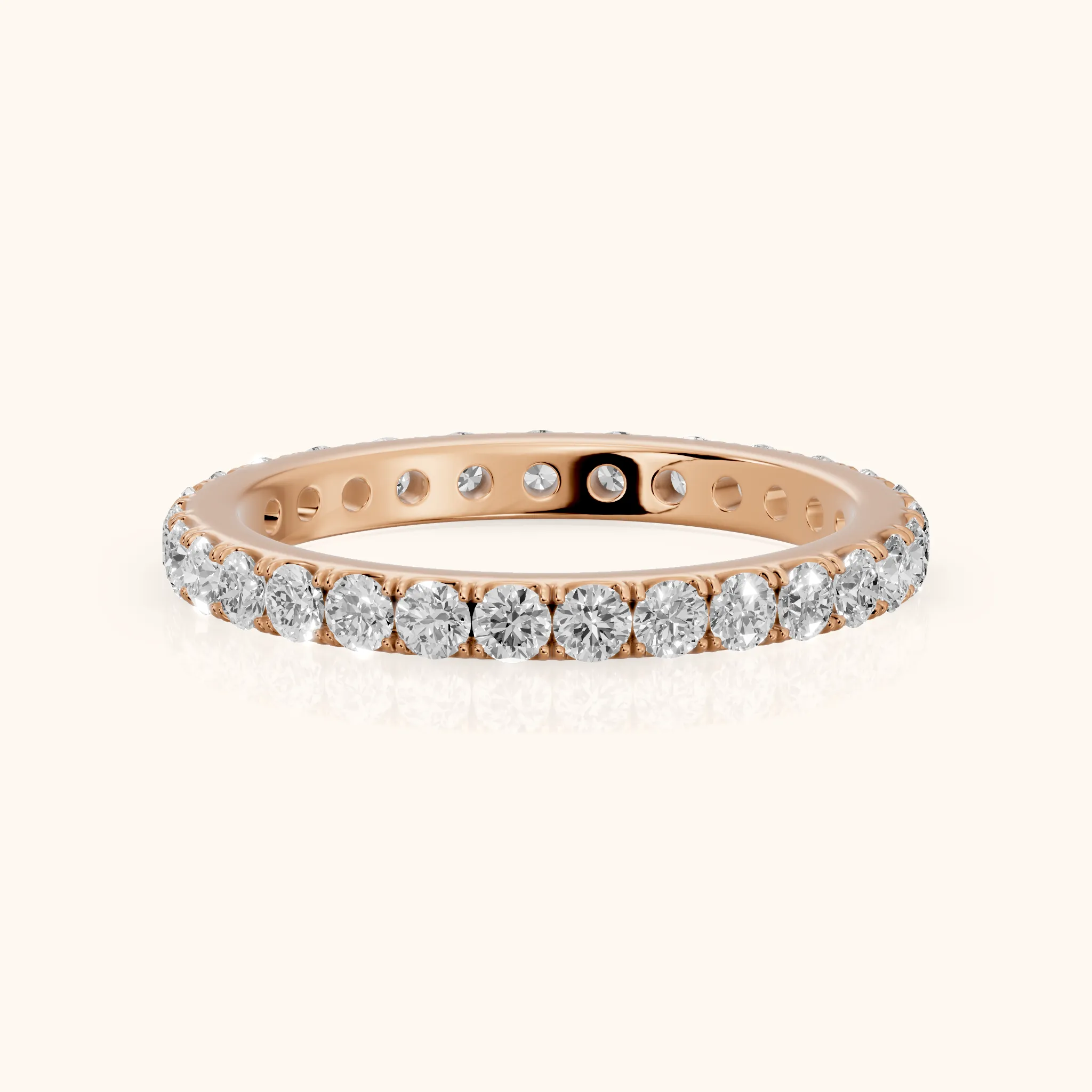 Blair French Pavé Round Diamond Eternity Band in Rose Gold — view 1
