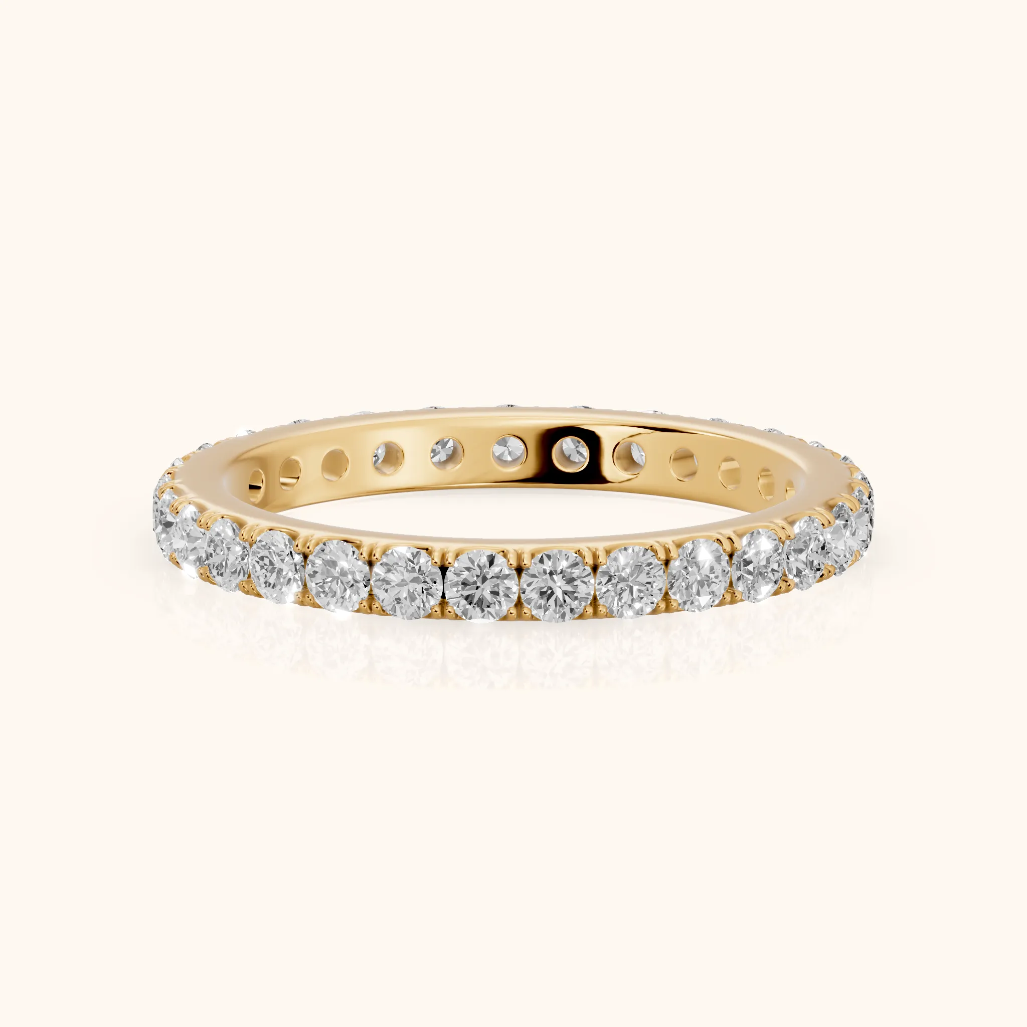 Blair French Pavé Round Diamond Eternity Band in Yellow Gold — view 1