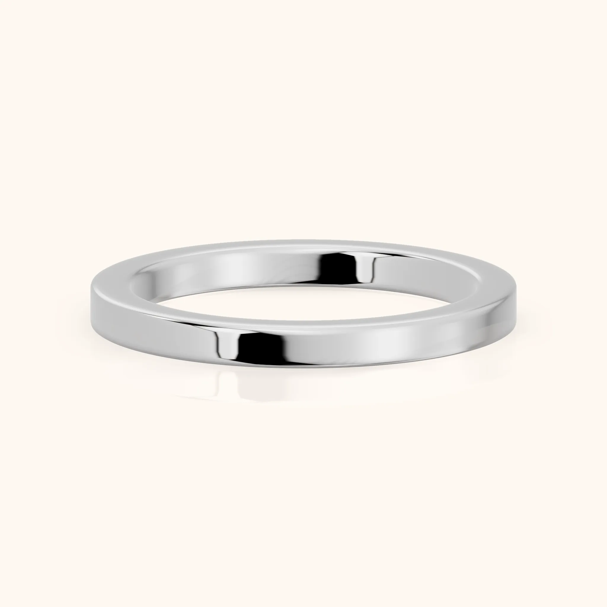 Zoya Classic Flat Wedding Band in Silver — view 1